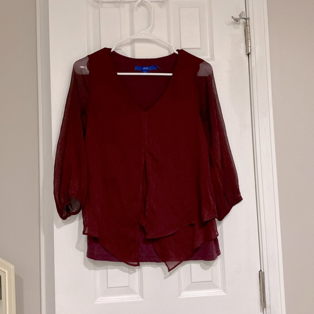 Maroon layered dress top